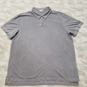 James Perse Polo Shirt Mens‎ 5 Gray Made In USA Short Sleeve